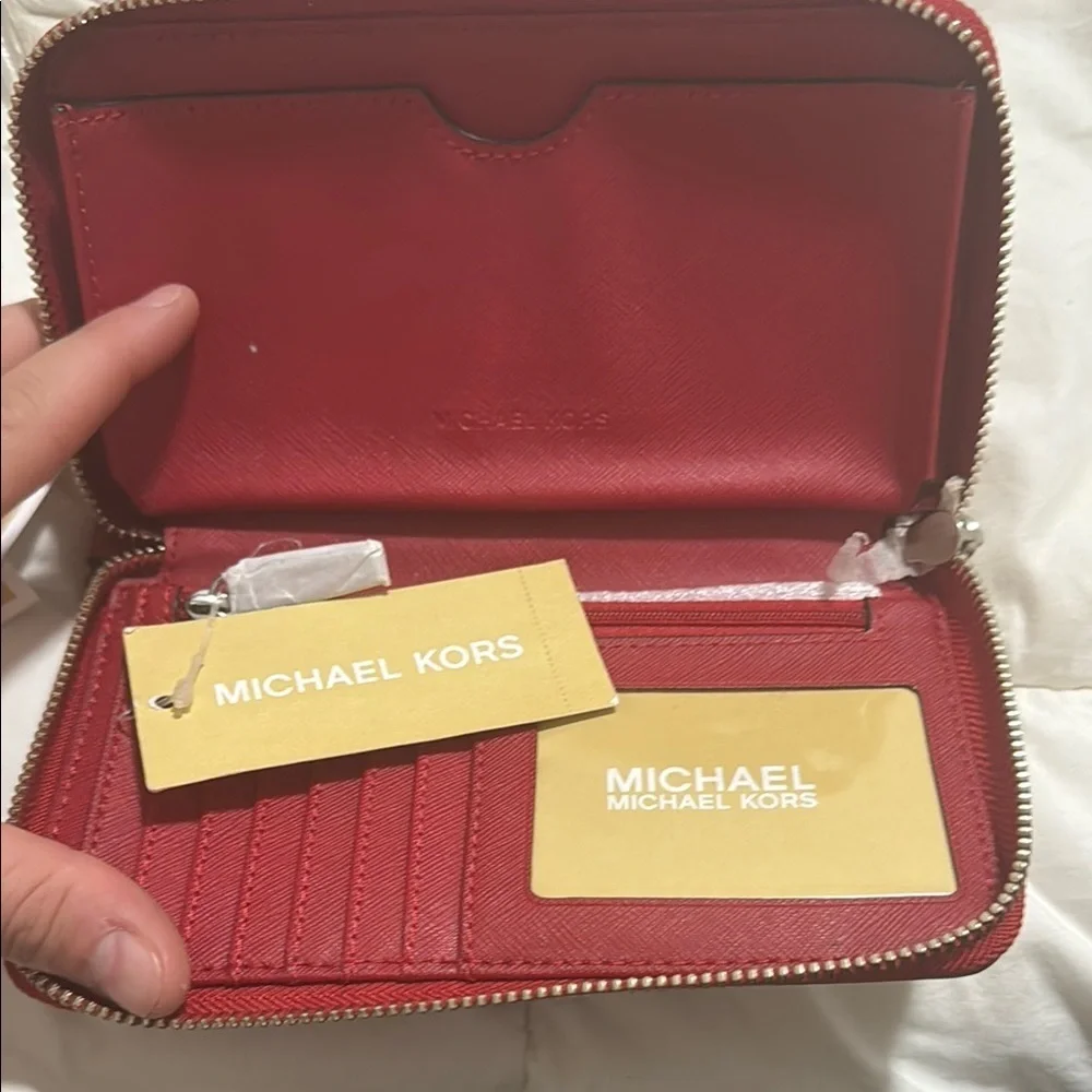 Michael Kors Red Leather Wallet - Picture 2 of 7